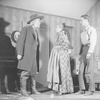 L to R: Tex Cooper (Old Man Peck), Helen Westley (Aunt Eller Murphy) and Franchot Tone as Curly McClain.