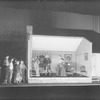 Living Room of the Williams' House. L to R: Helen Westley (Aunt Eller Murphy), Tex Cooper (Old Man Peck), Franchot Tone (Curly McClain) and June Walker as Laurey Williams.