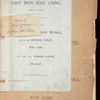 Cast iron flue lining - Opening page pasted with Dr J. S. Billing's presentation slip.