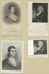 A sheet with four portraits of Abigail Adams.