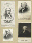 Sheet with seven portraits of John Adams.