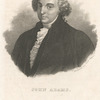 John Adams, president of the United States. Centre bust portrait facing right, sur[r]ounded by frame of sixteen State Coat of Arms and crowned with Spread Eagle [reproduction of a print].