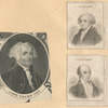 Sheet with three portraits of John Adams.