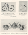 John Quincy Adam's gold watch ; John Adam's gold watch ; Mrs. John Quincy Adams' 'heavy silver teapot, sugar bowl and cream jug'.