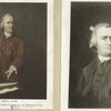 A sheet with two portraits of Samuel Adams.