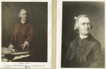 A sheet with two portraits of Samuel Adams.