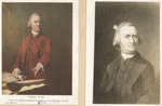 A sheet with two portraits of Samuel Adams.