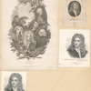 A sheet with six portraits of Joseph Addison.