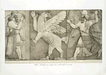 Bas-reliefs at an entrance to a small temple  (Nimroud.) [Nimrud = Calah]