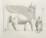 A winged human-headed lion. (Nimroud) [Calah].