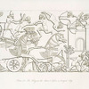 The king in the chariot before a besieged city.