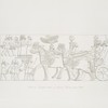 Triumphal return of Assyrian warriors from battle.