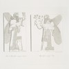Winged figure carrying a wild goat ; Winged figure carrying a stag.