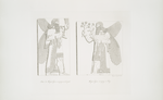 Winged figure carrying a wild goat ; Winged figure carrying a stag.