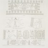 Ornaments: 1. Ostriches ;  2. Man holding two wild goats ;  3. Winged bull ;  4. [Man holding a gazelle or wild goat; two winged figures before the sacred tree]