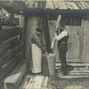 Pounding corn, Indian reserve, Grand River.
