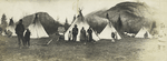 Indian camp at the foothills of the Rockies, Alberta.