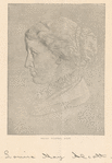 Louisa May Alcott; Walton Ricketson, sculp.; Book News Portraits, number 17, volume 5, number 55, March, 1887.
