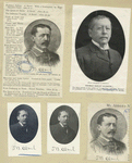 A sheet with five portraits of Thomas Bailey Aldrich.