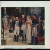 Napoleon receives the Queen of Prussia at Tilsit, July 6, 1807 upon her arrival for the signing of the peace treaty between France and Prussia. Also shown in the group are Talleyrand, Czar Alexander of Russia, King Frederick William III of Prussia.