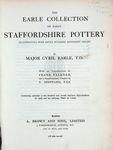 The Earle Collection of Early Staffordshire pottery...