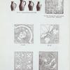 Fig. 43. Norman pottery found at Hull; Fig. 44. Encaustic tile with Lombardic characters, Hull. (Mediaeval); Fig. 45-48. Encaustic tiles found in Hull. (Mediaeval). (Illustrations to the T. Sheppard's article.)