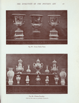 Fig. 59. Crown Derby vases; Fig. 60. Chelsea porcelain. (The two side vases are probably Plymouth). [Illustraions to the T. Sheppard's article].