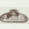 205. Ralph Wood plaque, cream colour, two crouching lions in deep relief, pierced ornamented decoration on top.  12" x 10".