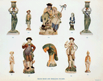 Ralph Wood and Whieldon figures. (Nos. 24. 25. 126. 127. 128. 129.130. 147. 176. 185.) (Color plate