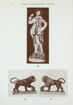 185. Whieldon figure of man, sometimes called "The Orator." H. 10". (Same model as on page 76.); 319, 321. Pair Whieldon lion and lioness on oblong bases, front paws on ball. L. 14".