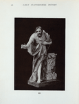 410. Figure of St. Paul preaching at Athens, or "Eloquence." Dressed in a flowing green cloak coloured pink inside; at his side is a square marbled pillar, with figure in relief in a panel. Enoch Wood. H. 18".