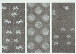 Three designs used for the ornamentation of the fine deer-skin leather made at Tokio.