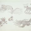 Spirited drawing of a Japanese dragon amidst clouds, copied from a native roll in the possession of J. Beck, Esq. (Fig. 1-5)