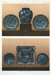 Jar, H. 9 in. (Walter Dunlop, Esq.); Pair of plates, D.10-3/4 in. (Edward Salt, Esq.); Square dish, 14-1/2 in. (Joseph Beck, Esq.); Circular dishes, H. 7 and 9-1/2 in. (Joseph Beck, Esq.)