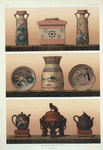 Pair of vases, covered box, dish, jar (James L. Bowes, Esq.); Dish (R. Phené Spiers, Esq.); Teapot and koro (James L. Bowes, Esq.).