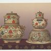 Large hibatchi (H. 14 in.), Small hibatchi (H. 8-1/4 in.), Basin (D. 12-1/4 in.),  (James L. Bowes, Esq.).