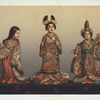 [L. to R:] Pair of figures, H. 21-1/4 in. and 23-1/4 in. (Philip H. Rathbone, Esq.); Figure, H. 21-1/4 in. (W.J. Audsley, Esq.)