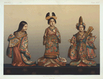 [L. to R:] Pair of figures, H. 21-1/4 in. and 23-1/4 in. (Philip H. Rathbone, Esq.); Figure, H. 21-1/4 in. (W.J. Audsley, Esq.)