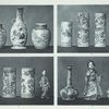 1. Covered jars, H. 7-1/4 in. ( Enoch Harvey, Esq.), Vase, H. 11-3/4 in. (G.A. Audsley, Esq.); 2. Flower jars, H. 11 in. an 15 in.; 3. Figures, H. 10-1/4 and 9-1/2 in. (James L. Bowes, Esq.), Flower jars, H. 11 in. (T.F. Grimsdale, Esq.); 4. Pair of bottles, H. 12 in. (R. Phené Spiers, Esq.), Figure of a lady, H. 13-1/2 in. (James L. Bowes, Esq.).