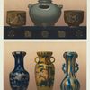1. The bowls, H. 3 in and 3-1/4 in. (James L. Bowes, Esq.); Hibatchi, H. 12 in. (James L. Bowes, Esq.); 2. Vase, H. 14-1/2 in. (Major J. Walter); Pair of vases, H. 14-1/4 in. (James L. Bowes, Esq.).