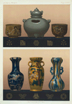 1. The bowls, H. 3 in and 3-1/4 in. (James L. Bowes, Esq.); Hibatchi, H. 12 in. (James L. Bowes, Esq.); 2. Vase, H. 14-1/2 in. (Major J. Walter); Pair of vases, H. 14-1/4 in. (James L. Bowes, Esq.).