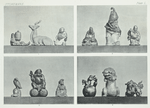 1. Figure of Girogin (H. 7-1/4 in.), A stag (H. 12-1/4 in.), Figure of Hotei (H. 8-3/4 in.); 2.  Figure of a Buddhist Sennen (H. 9-1/4 in.), Flower pot (H. 19 in.), Figure of Fukurokujin (H. 9-1/2 in.); 3. Figure of a crane (H.9-1/4 in.), Figure of Daikoku (H. 13-1/4 in.), Figure of Gama-Sennen; 4. Figure of a horse (H. 10-1/2 in.), Figure of a lion (H. 14 in.), Figures of lions (H. 7-3/4 in.)(James L. Bowes, Esq.)
