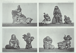 1. Figure of a Sennen (H. 12-1/2 in.); 2. Figure of Daikoku H. 7 in.), Figure of a Sennen (H. 12 in.), Figure of Shoiki (H. 6 in.); 3. Figure of Toshi-Toku (H. 9-1/2 in.), Figure of Girogin (H. 10 in.); 4. Figure of Gama-Sennen (H. 8-1/2 in.), Figure of a Lion (H. 9-1/2 in.). (In the possesion of James L. Bowes, Esq.)