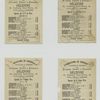 Trade cards depicting men, women, flowers, interior space and the outdoors.