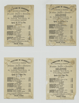 Trade cards depicting men, women, flowers, interior space and the outdoors.