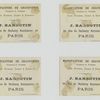 Trade cards depicting a dining area, trapdoor, chef and soldiers.