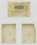 Cards and trade cards depicting a wedding group and scenes from Cinderella.