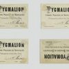 Trade cards with warnings for children depicting eating, a broken doll and cutting clothing.