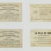 Trade cards depicting : Italian, Swedish and Norwegian pavilions at the Universal Exhibition of 1878 ; a man in Scottish dress ; and an entertainer.