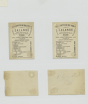 Trade cards depicting flowers, butterflies and men with 'layettes' advertisements.